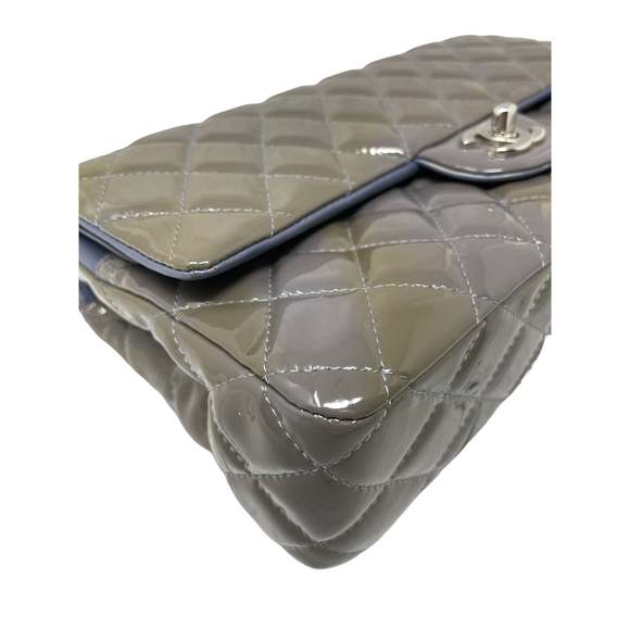 CHANEL Chanel Classic Patent Medium Double Flap Bag - Grey - Picture 4 of 16